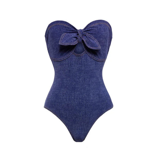 Traje de Baño Vintage Denim Una Pieza para Mujer - Image 6