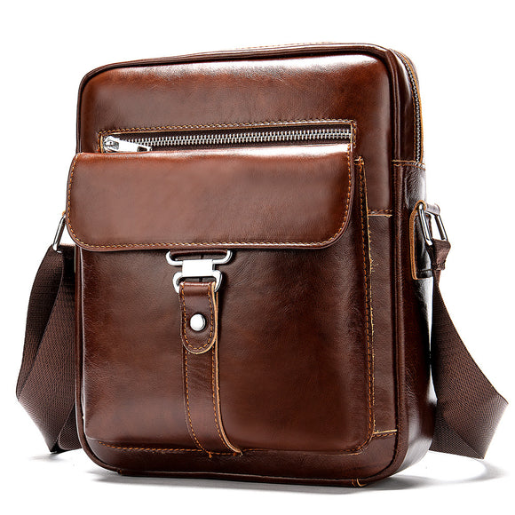 Bolso Mensajero de Cuero Vintage para Hombre - Piel Vacuna Premium