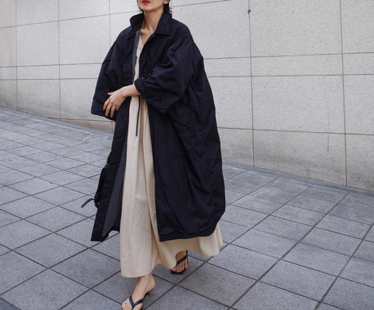 Abrigo Largo Tipo Gabardina para Mujer Talla Grande - Primavera y Otoño - Image 51