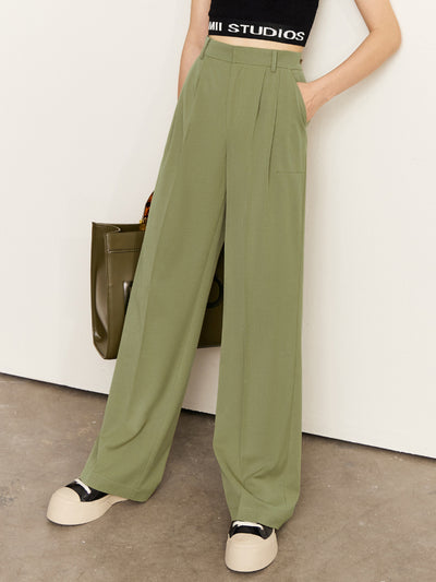 Pantalón de Talle Alto Ancho Drapeado Casual - Image 11