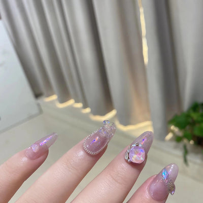 Uñas Postizas Cuadradas con Mariposas - Parches Adhesivos Removibles - Image 3