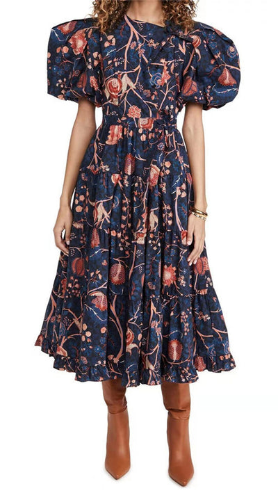 Vestido Elegante para Mujer Cuello Redondo Manga Abullonada Cintura Alta - Image 17