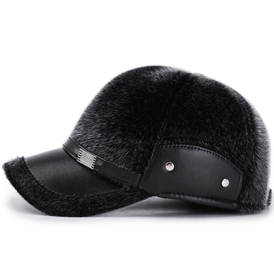 Gorra de Béisbol Invierno Hombre Imitación Piel de Visón - Image 5