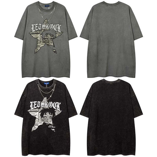 Camiseta Retro Manga Corta con Cadena para Hombre - Image 9