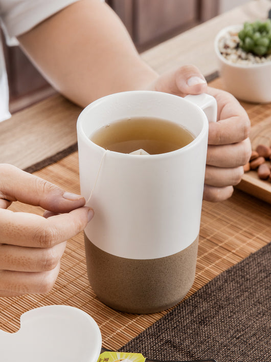Taza Cerámica Retro Japonesa Grande con Tapa y Cuchara - Image 11