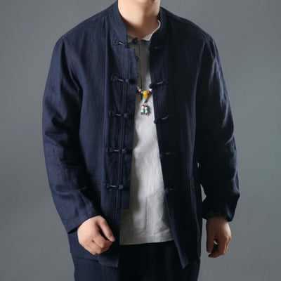 Chaqueta de Lino Casual para Hombre de Manga Larga - Image 11