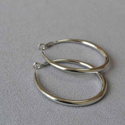 Aretes Argollas Redondas Diseño Clásico Plata 925 Elegancia Minimalista - Image 17