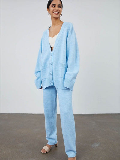 Conjunto de Suéter Holgado Manga Media para Invierno Mujer - Image 5
