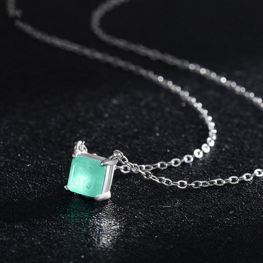 Collar de Plata Esterlina S925 con Turmalina Paraíba Simulada - Image 8