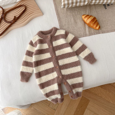 Pijama Enterizo para Bebé con Pelaje de Visón y Rayas - Image 9