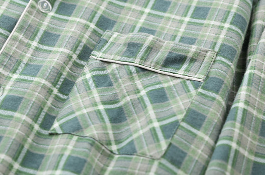 Pijama de Franela Cuadriculada con Pantalón Largo - Image 12