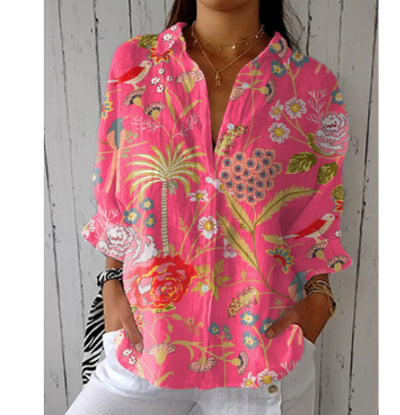 Blusa Casual Larga con Estampado Floral para Mujer - Image 16