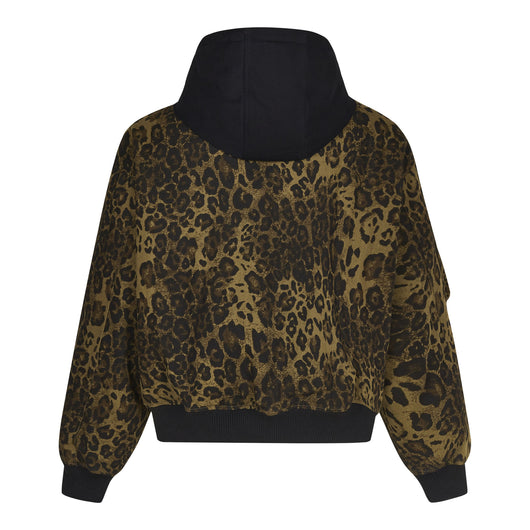 Conjunto Abrigo Vintage Leopardo con Capucha - Invierno Acolchado - Image 3
