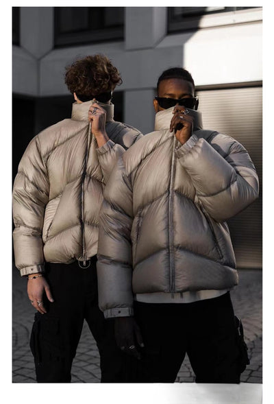 Chaqueta Acolchada de Terciopelo con Cuello Alto Estilo Urbano - Image 12