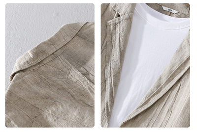 Camisa Suelta de Lino para Hombre - Diseño Minimalista y Versátil - Image 10