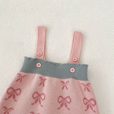 Cardigan Romper de Punto con Cuello Concha y Moño - Manga Larga - Image 11