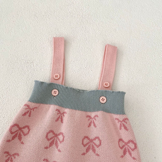 Cardigan Romper de Punto con Cuello Concha y Moño - Manga Larga - Image 11