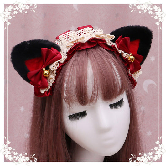 Diadema Lolita Gatita de Peluche con Encaje - Accesorio Anime Japonés - Image 45