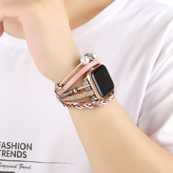 Correa Smartwatch Cuero y Metal Vintage - Estilo Clásico