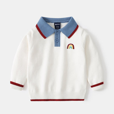 Suéter Infantil con Solapa y Bordado Elegante - Image 10