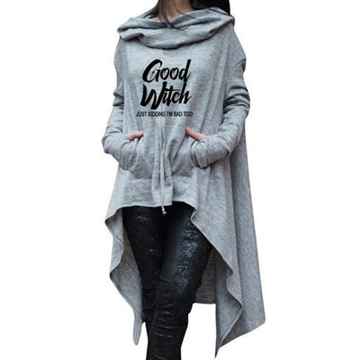 Sudadera Estampada con Letras para Mujer - Corte Irregular