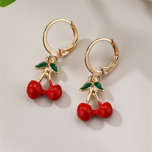 Aretes de Clip Frutal para Mujer - Uva y Fresa en Metal - Image 10