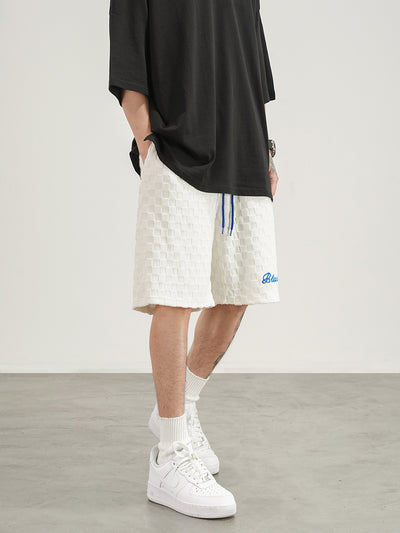Shorts Hombre Patrón Escocés Bordado Oversize - Image 11