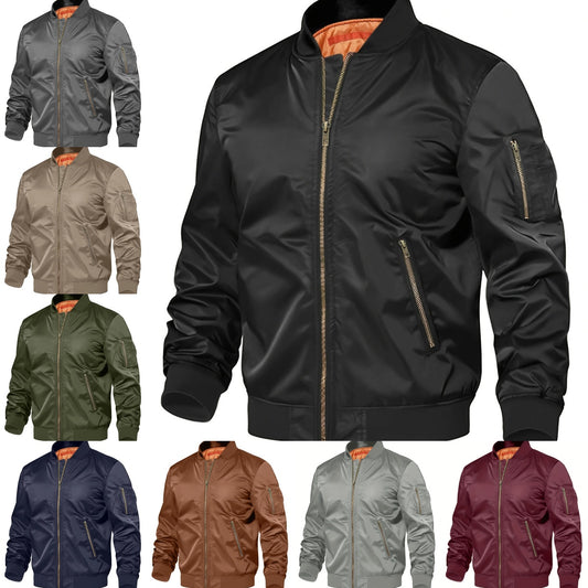Chaqueta Piloto Deportiva para Hombre - Estilo Baseball con Cierre