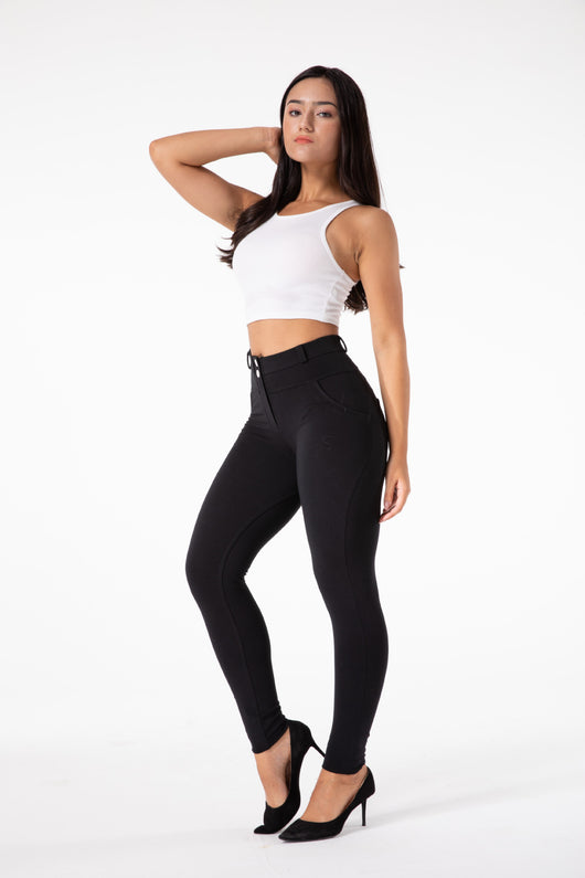 Pantalones de Baile Ajustados Cintura Media Negro - Image 3
