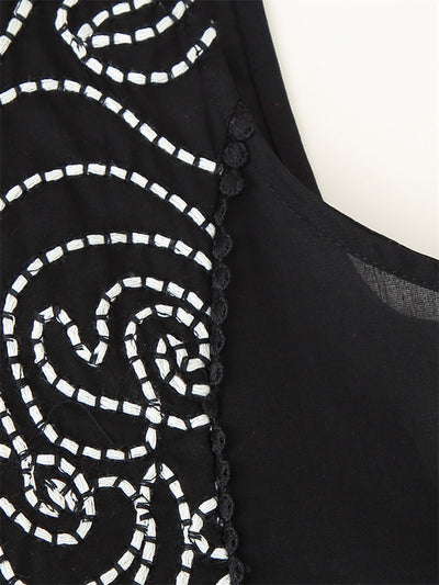 Blusa Étnica sin Mangas con Encaje Floral Bordado - Image 16