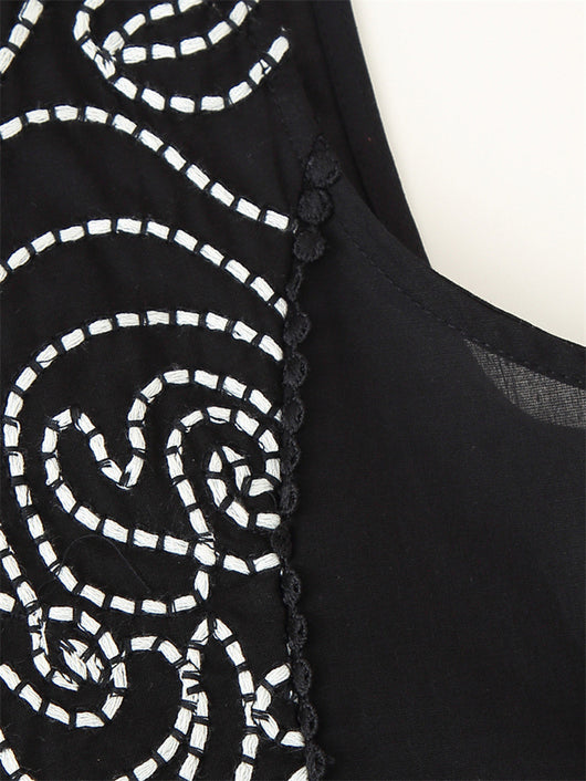 Blusa Étnica sin Mangas con Encaje Floral Bordado - Image 16