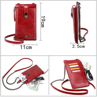 Bolso para Celular en Cuero Genuino - Cartera Táctil para Dama - Image 8
