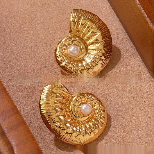 Aretes de Perla Concha Marina - Diseño Playa Chic - Image 3