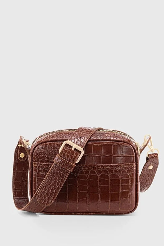 Bolso Bandolera Texturizado en Relieve de Cocodrilo para Mujer - Image 4