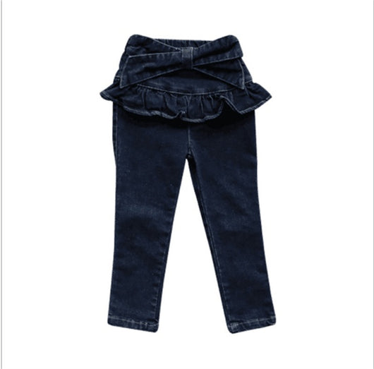 Falda Pantalón Denim con Moño para Niña - Estilo Dulce y Cómodo - Image 2