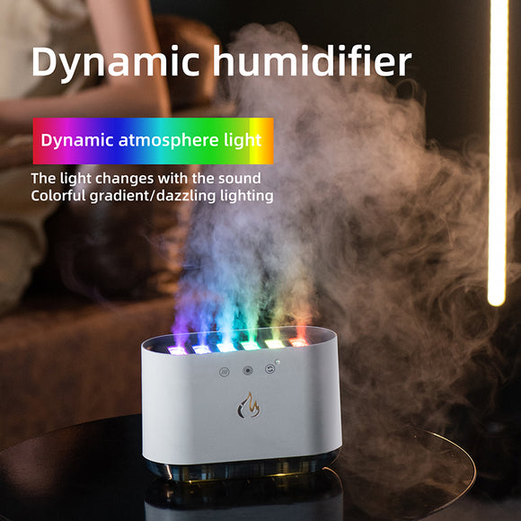 Humidificador Ultrasónico Inteligente USB con Llama Dinámica y Control por Voz