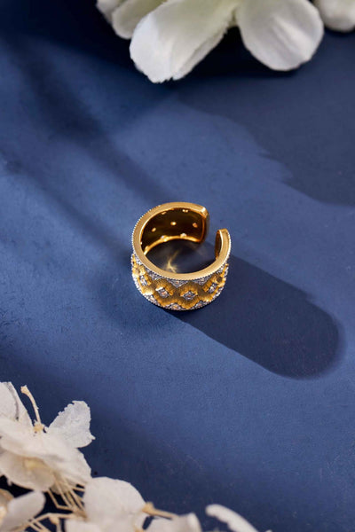 Anillo Estrella Bicolor Ancho Estilo Europeo y Americano - Image 10