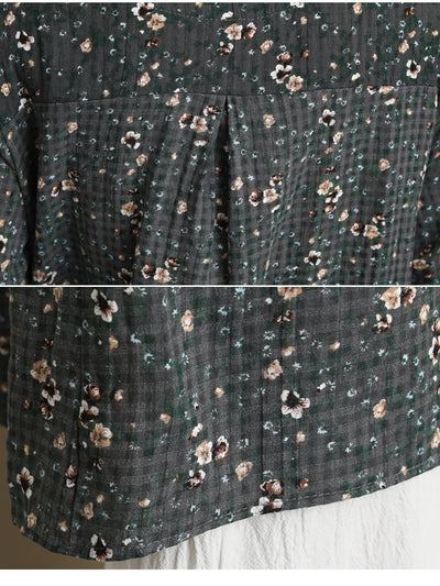 Camisa Retro Floral Suelta de Manga Larga para Otoño - Image 8