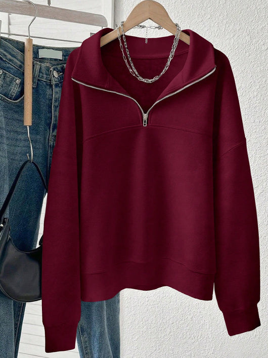 Sudadera Hoodie Holgada para Mujer en Fleece - Image 11
