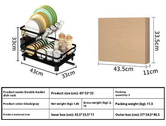Escurridor Organizador de Cocina de Dos Niveles para Platos y Tazones - Image 17