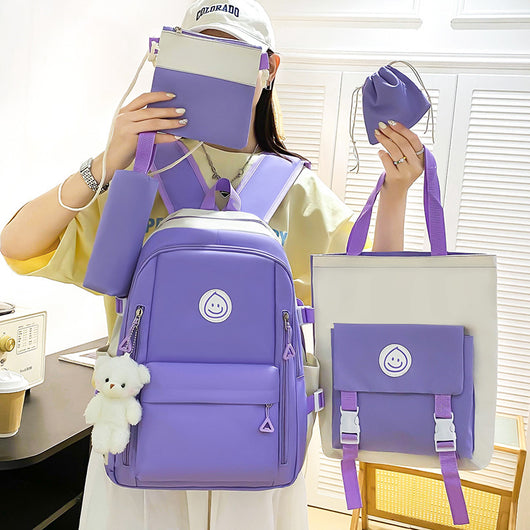 Mochila Escolar de 5 Piezas para Estudiantes - Image 3