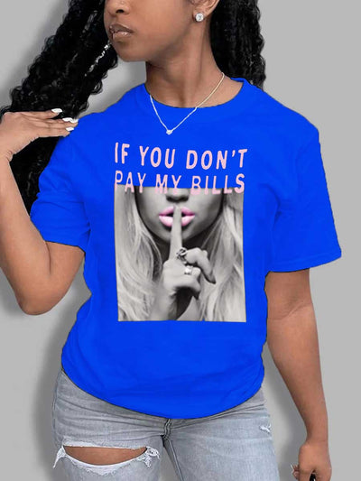 Playera Estampada con Letras para Mujer - Cuello Redondo Verano - Image 3