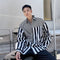 Camisa Casual de Rayas con Detalles en Contraste - Elegancia Moderna para Hombre