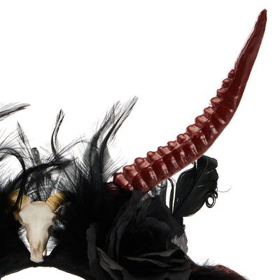 Diadema de Cuernos de Demonio Gótico - Accesorio Halloween Calavera Roja - Image 14