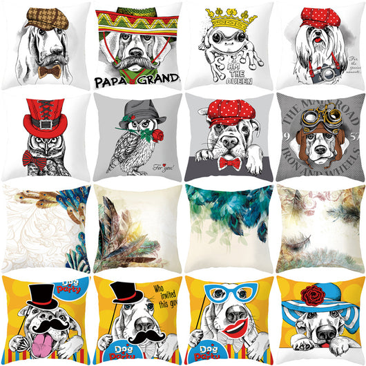 Funda de Cojín Sofá Tela Melocotón Serie Animales Infantiles - Image 17