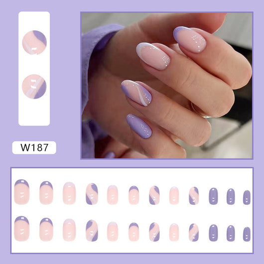 Puntas de Uñas Postizas Premium Púrpura con Textura Corrugada - Venta al Por Mayor - Image 6