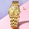 Pulseira de Aço Feminina, Dourado Completo