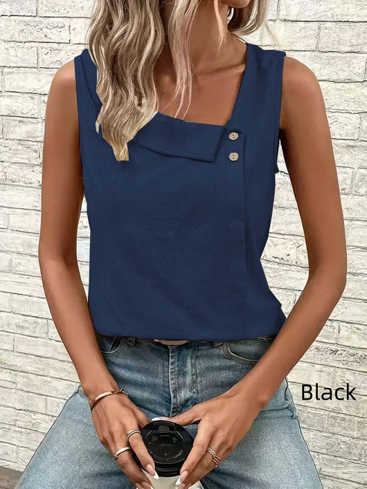 Chaleco Casual de Cuello Diagonal Multicolor para Mujer - Image 12