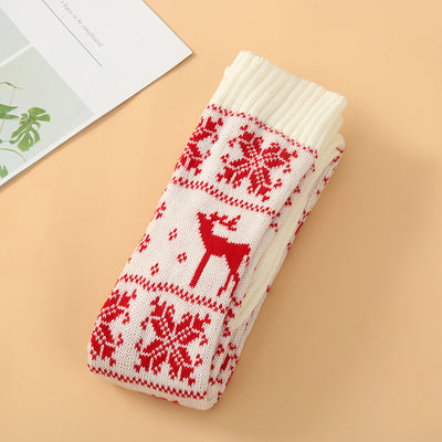 Calcetines Navideños Largos para Mujer - Tejido de Algodón y Lana con Diseño de Venado - Image 11