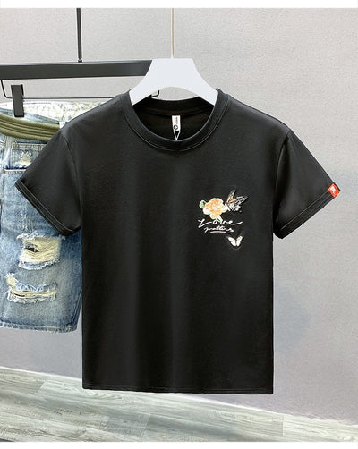 Camiseta Cuello Redondo Hombre con Bordado de Mariposas - Image 17